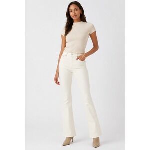 Ann Taylor The Boot High Rise Bootcut Jeans Cream Off-White Size 4 573717